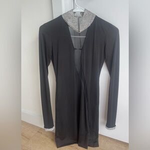 Elegant Black Dress with Swarovski  Accents